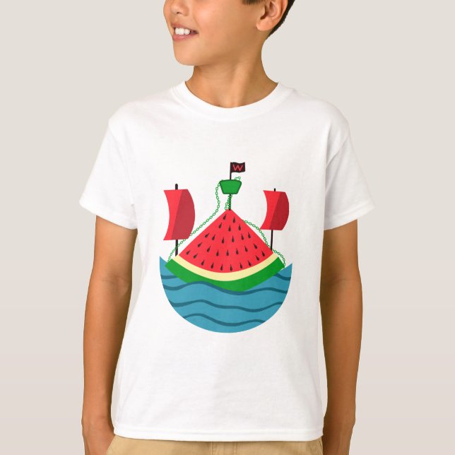 Wassermelone Fruchtboot T-Shirt (Vorderseite)