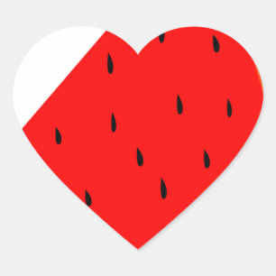 Wassermelone Fruchternte Scheibe Sommer Herz-Aufkleber