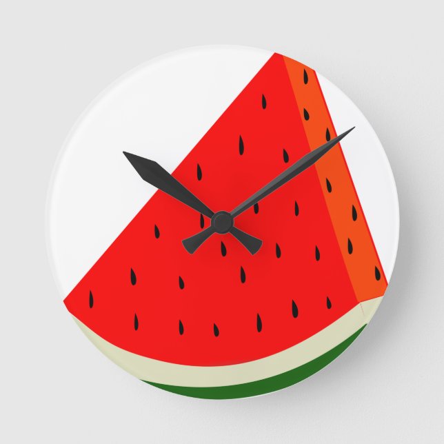 Wassermelone Fruchternte Scheibe Sommer Runde Wanduhr (Vorderseite)