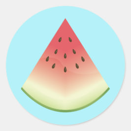 Wassermelone FruchtIllustration Slice auf blau Runder Aufkleber