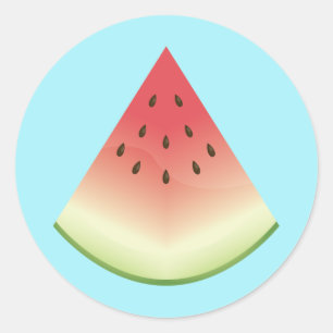 Wassermelone FruchtIllustration Slice auf blau Runder Aufkleber