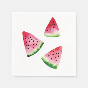 Wassermelone Fruchtscheiben Aquarellfarben Serviette