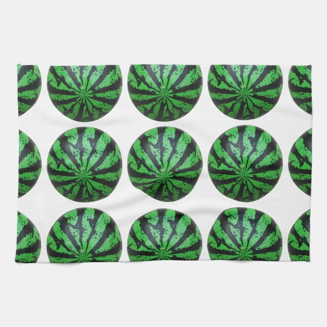 Wassermelone Fußball/Fußball Geschirrtuch (Horizontal)