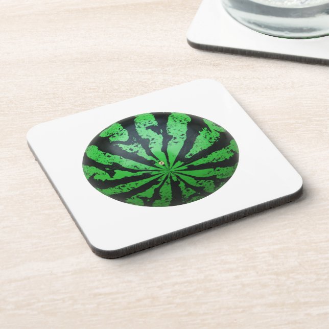 Wassermelone Fußball/Fußball Getränkeuntersetzer (Linke Seite)