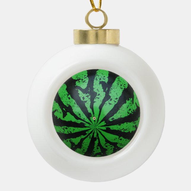 Wassermelone Fußball/Fußball Keramik Kugel-Ornament (Vorderseite)