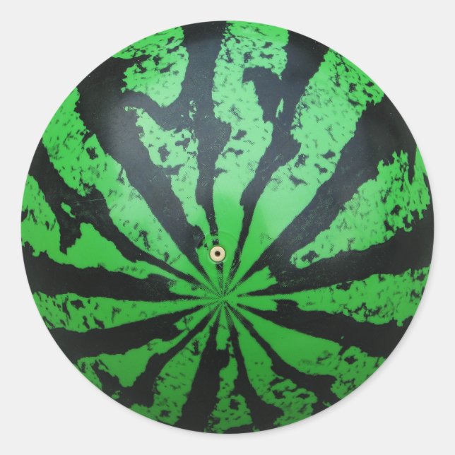 Wassermelone Fußball/Fußball Runder Aufkleber (Vorderseite)