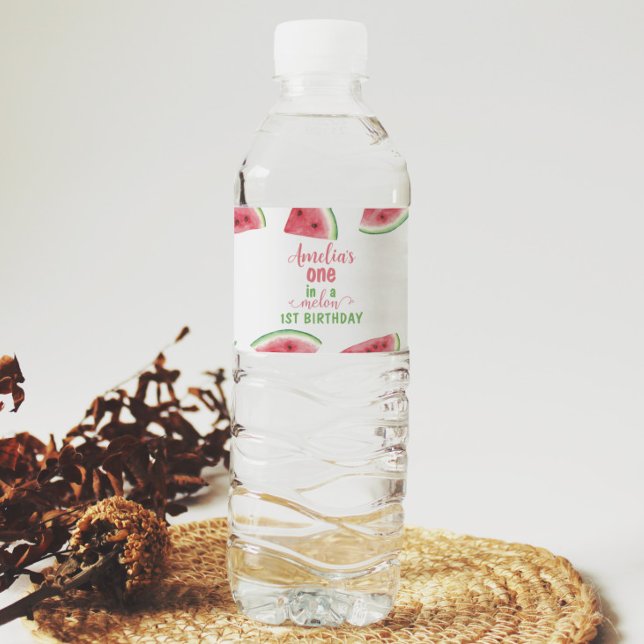 Wassermelone Geburtstag Wasser Flasche Etikett (Von Creator hochgeladen)