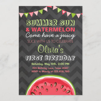 Wassermelone-Geburtstags-Einladungsun-Sommer-Party Einladung