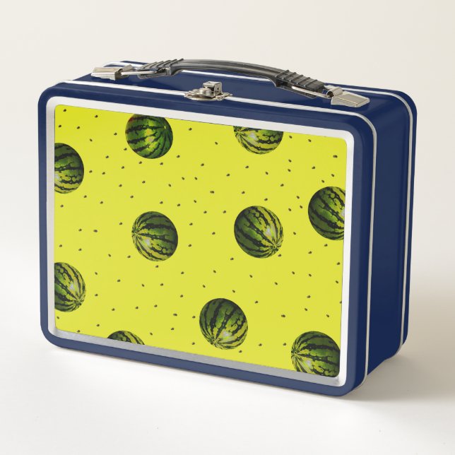Wassermelone Gelb mit Samen Metall Lunch Box (Vorderseite)