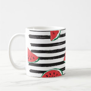 Wassermelone gestreift, Vintag nahtlos. Kaffeetasse