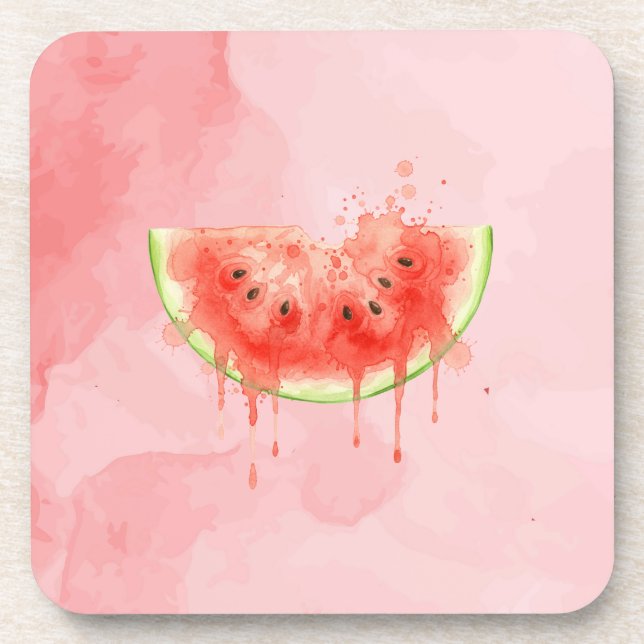 Wassermelone Getränkeuntersetzer (Vorderseite)