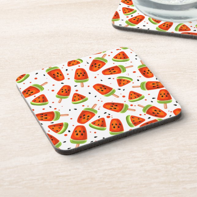 Wassermelone Getränkeuntersetzer (Linke Seite)