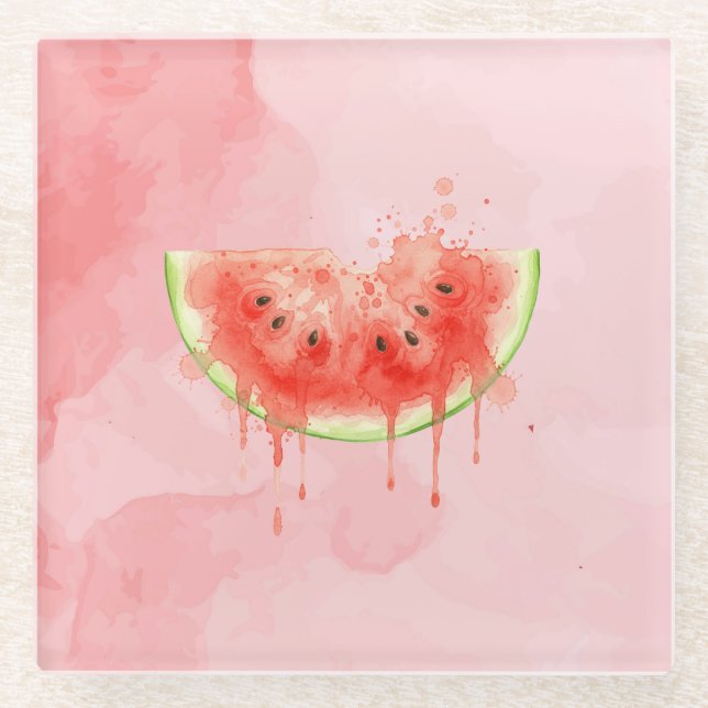 Wassermelone Glasuntersetzer (Vorderseite)