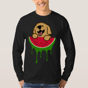 Wassermelone Golden Retriever, Dog Lover, Summer F T-Shirt