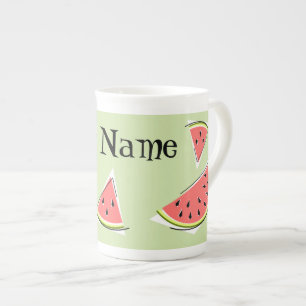 Wassermelone Green Pieces Name Prozellantasse