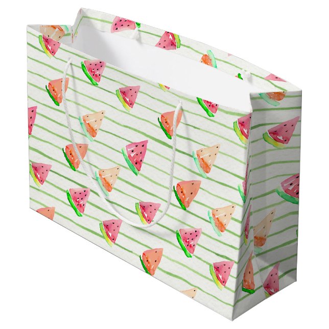 Wassermelone Große Geschenktüte (Rückseite Schrägansicht)