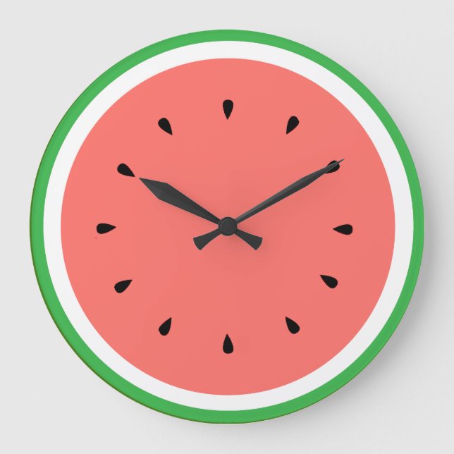 Wassermelone Große Wanduhr (Vorderseite)