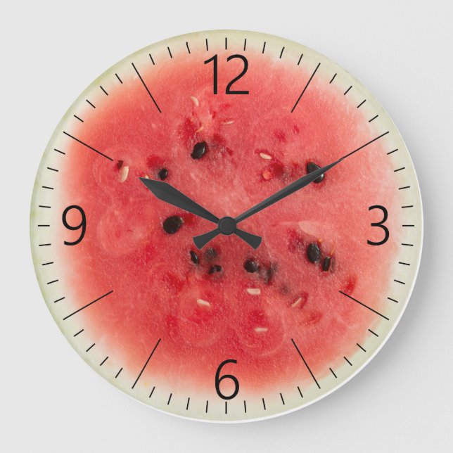 Wassermelone Große Wanduhr (Vorderseite)