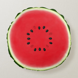 Wassermelone Halbwertszeit mit 12 Samen Rundes Kissen