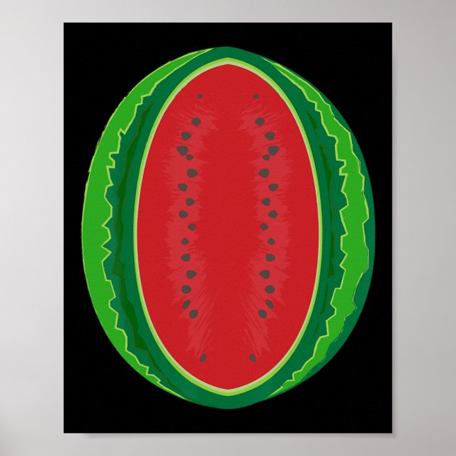 Wassermelone Halloween Melonfrucht für Erwachsene Poster (Vorne)