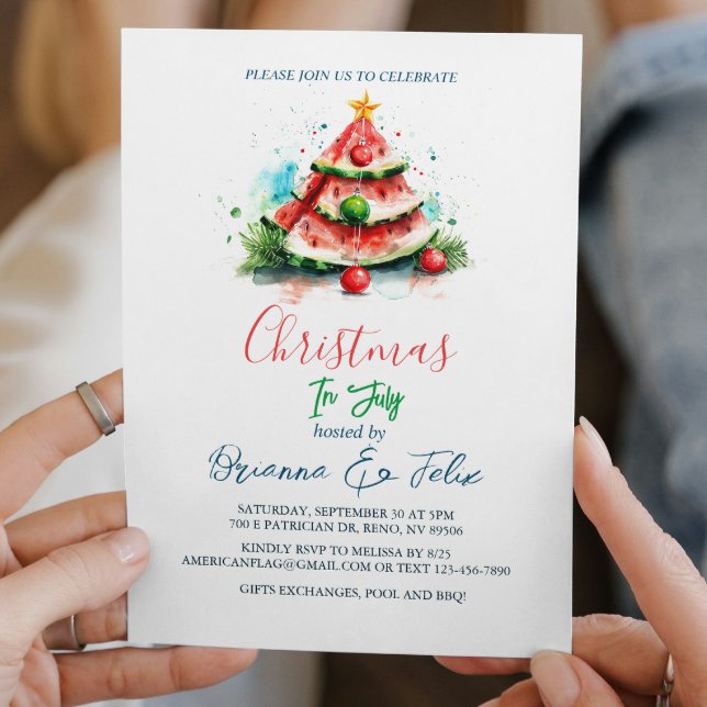 Wassermelone I Christmas im Juli Einladung (Von Creator hochgeladen)