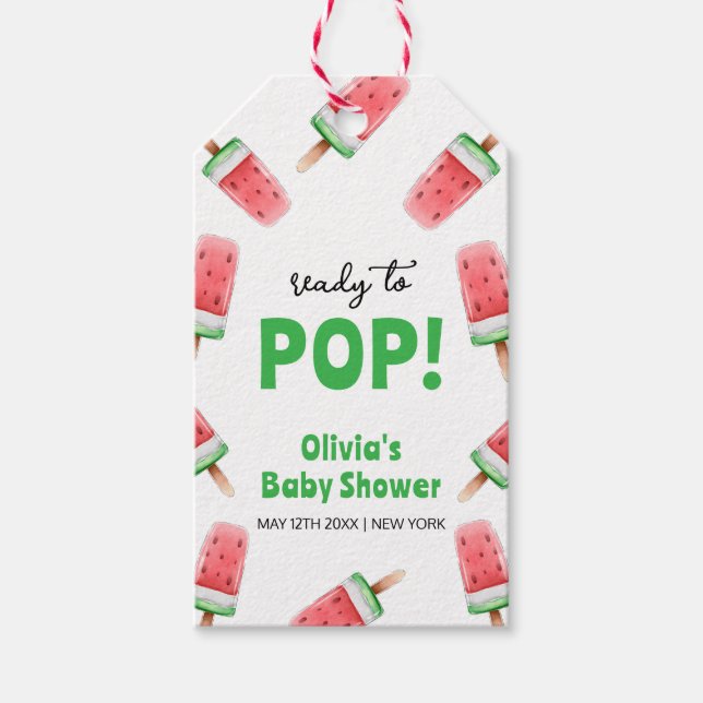 Wassermelone Ice Cream Popcicle Baby Dusche Geschenkanhänger (Vorderseite)