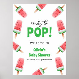 Wassermelone Ice Cream Popcicle Baby Dusche Willko Poster
