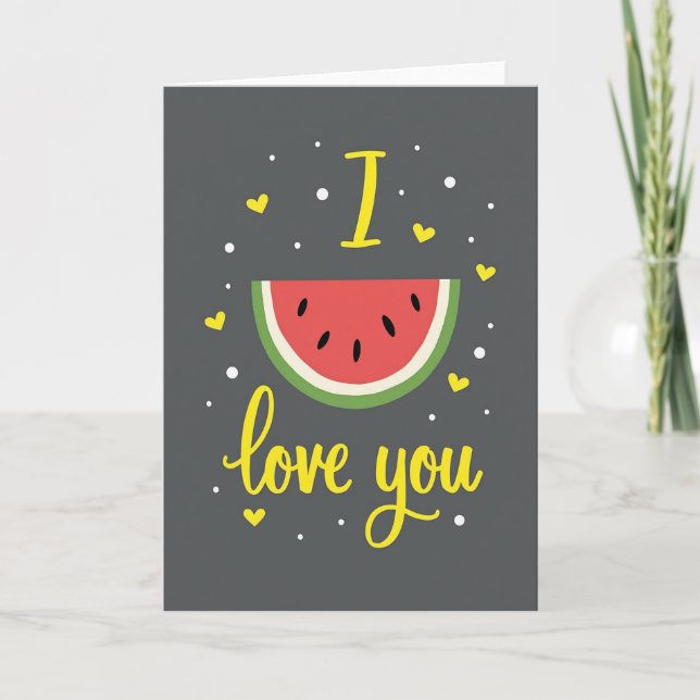 Wassermelone Ich Liebe Dich Karte (Vorderseite)