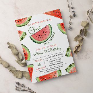 Wassermelone in einem Melon 1. Geburtstag Einladung