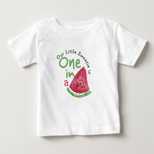 Wassermelone in Melon 1. Geburtstag Baby T-shirt (Vorderseite)