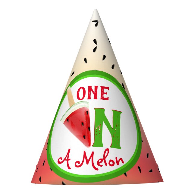 Wassermelone in Melone Partyhütchen (Vorderseite)