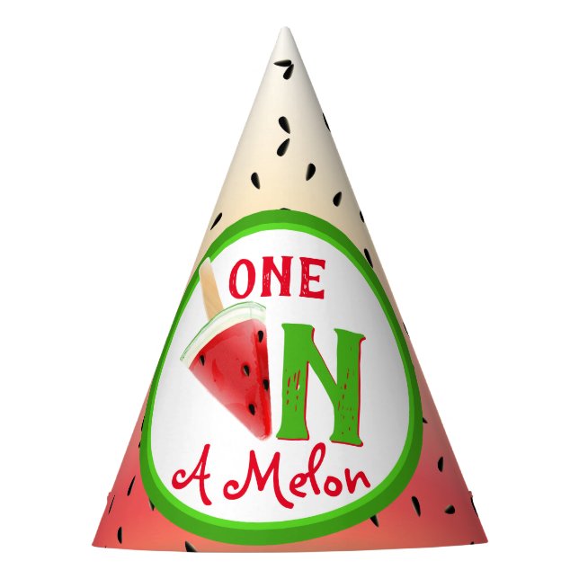 Wassermelone in Melone Partyhütchen (Vorderseite)
