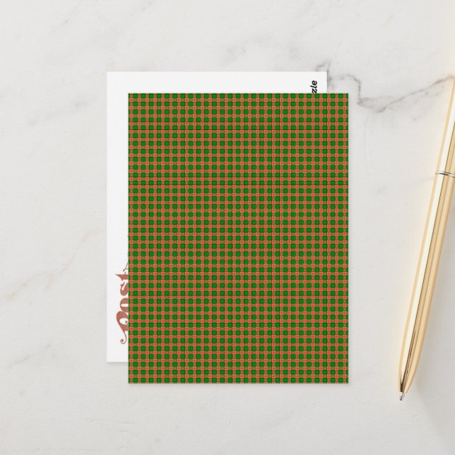 Wassermelone Kariertes Muster Postkarte (Vorderseite/Rückseite Beispiel)