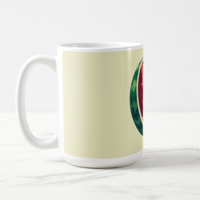 Wassermelone Katze Kaffeepause Kaffeetasse (Links)