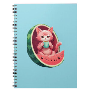 Wassermelone Katze Kaffeepause Notizblock