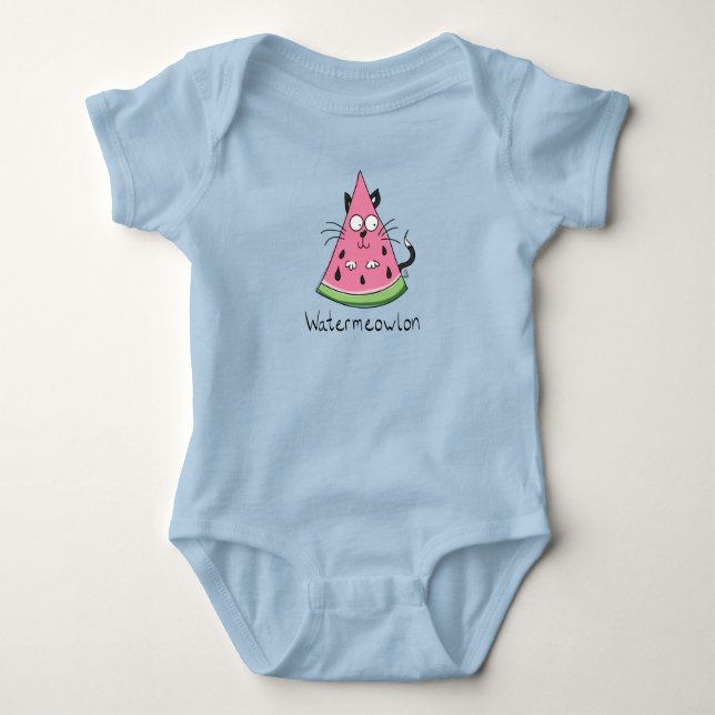 Wassermelone Katze Niedlich Kinder Baby Strampler (Vorderseite)