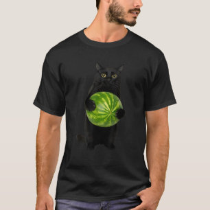 Wassermelone Katze Schwarze Katze Meme T-Shirt