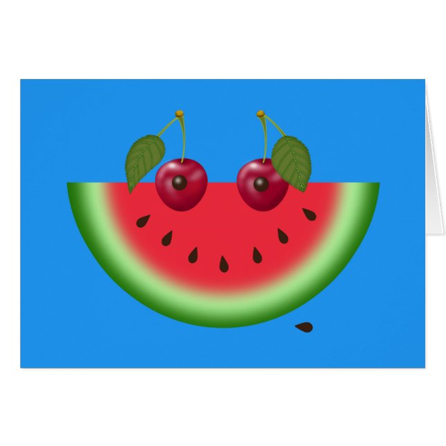 Wassermelone Lächeln, Ermutigung Grußkarte (Vorderseite (Horizontal))