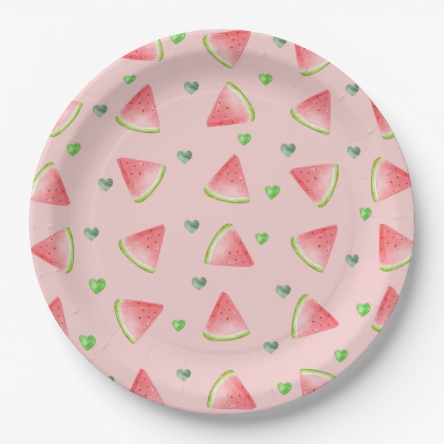 Wassermelone Liebe Pattern Pappteller (Vorderseite)