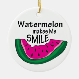 Wassermelone macht mich zum Lächeln Keramikornament