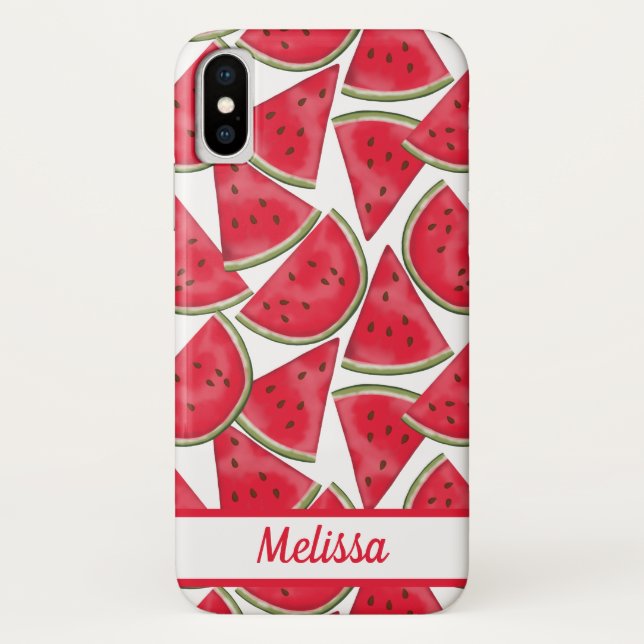 Wassermelone mit individuelle Name Case-Mate iPhone Hülle (Rückseite)