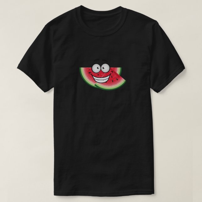 Wassermelone mit lustigem Gesicht T-Shirt (Design vorne)
