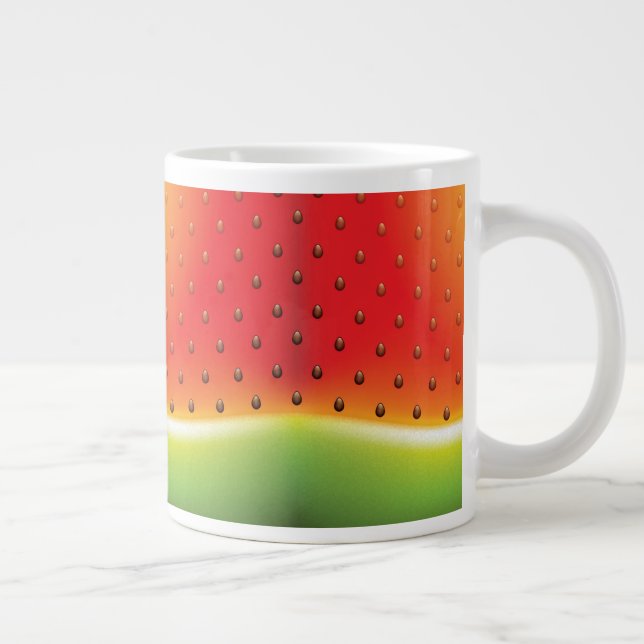 Wassermelone mit Samen-Hintergrund Jumbo-Tasse (Rechts)