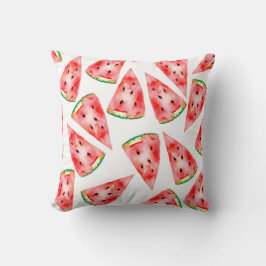Wassermelone mit Samen in trendigem Aquarelldesign Kissen