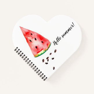 Wassermelone mit Samen in trendigem Aquarelldesign Notizbuch