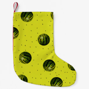 Wassermelone mit Samen-Muster (gelb) Kleiner Weihnachtsstrumpf