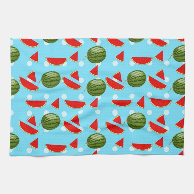 Wassermelone mit Scheibe Geschirrtuch (Horizontal)