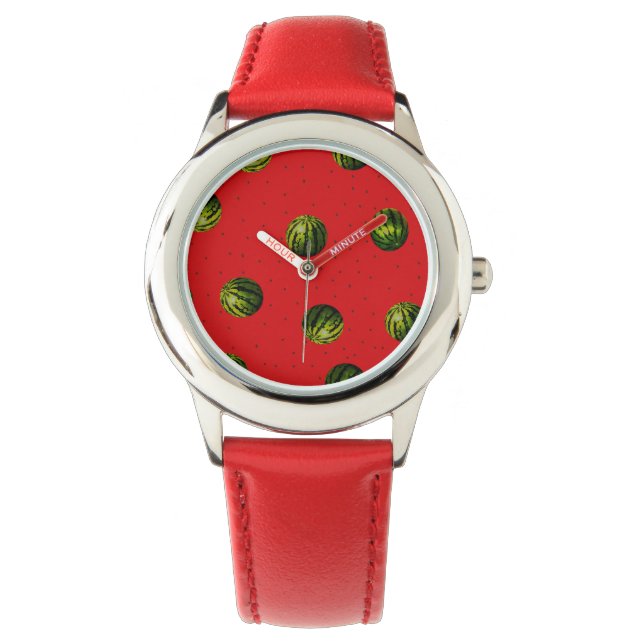 Wassermelone mit Seeds Pattern Armbanduhr (Vorderseite)
