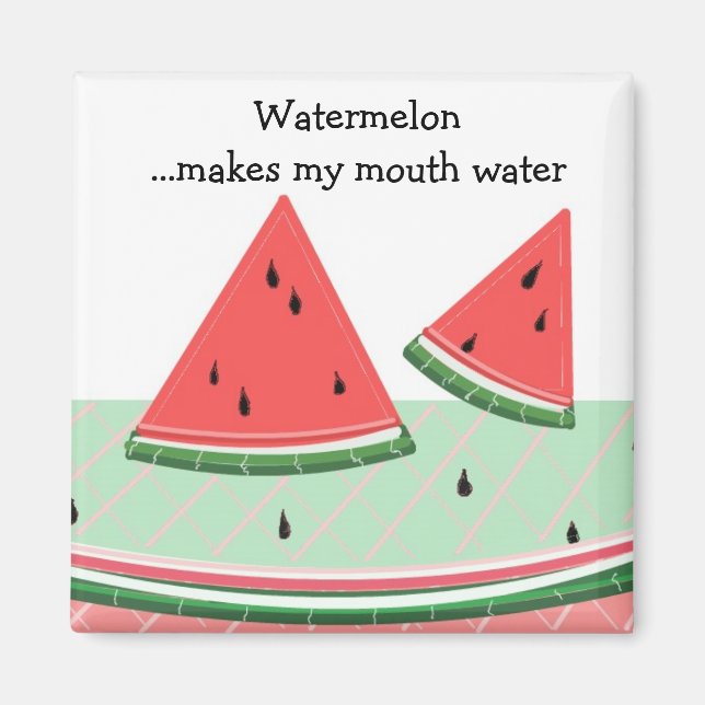 Wassermelone mit Sprichwort Magnet (Vorne)