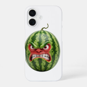 Wassermelone mit wütendem Gesicht iPhone 16 Hülle